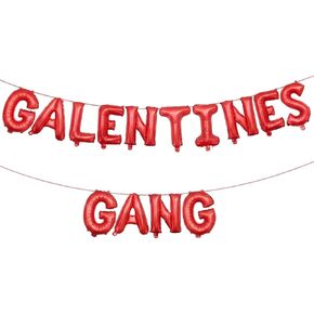 لافتة Happy Galentine's Day ديكورات Galentines Gang Bolloons، لوازم حفلات Galentines وإكسسواراتها للفتيات والسيدات الليلية ودعامات الصور، أحمر in Kuwait
