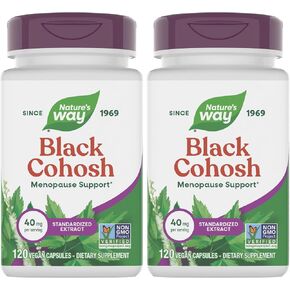 Nature's Way Premium Black Cohosh, Menopause Support for Women*, 40 mg per serving, 120 Vegan Capsules in Saudi Arabia
