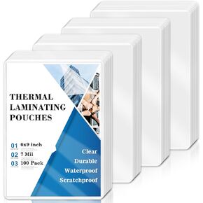 Lamination Pouches 6" x 9" Clear Laminating Pouch 100 Pack 5 mil Index Card Laminating Pouches File Card Laminating Pouches Thermal Laminate Pouch Tags for Work Permits Pass Cards Student ID Cards in Kuwait
