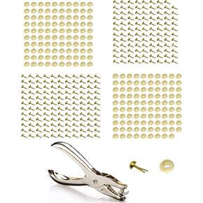 Maxmoral 200 قطعة دبوس مقسم 0.31 بوصة و200 قطعة غسالة نحاسية بقطر 15 مم مع فتحة 3 مم فتحة واحدة مجموعة خرامة معدنية مناسبة للمشروعات اليدوية اليدوية وصنع البطاقات وسجل القصاصات in Kuwait