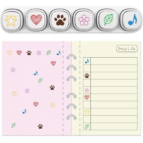 6 قطع من 6 أنماط من GLOBLELAND بنمط بسيط طوابع التحبير الذاتي لتصنيف طباعة مخالب النوتة الموسيقية مجموعة طوابع بلاستيكية من طوابع الحب الصغيرة لرسم اليوميات والحرف الفنية للحفلات لصالح جوائز الكرنفال in Kuwait