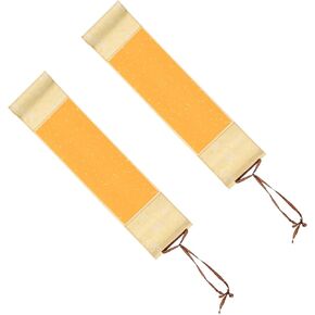 PATIKIL 15x4 Mini Xuan Paper Scroll, 2Pcs Silk Half Raw Ripe Blank Hanging Xuan Paper Chinese Calligraphy Blank Hanging Scrolls for Art Painting Home Decor, Orange in Saudi Arabia