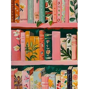 NWQZBYHT Bookshelf 5D Diamond Painting Kits for Adults,Book Diamond Art Kits for Adults,DIY Round Full Drill Diamond Dots Gem Painting for Beginner Picture Crafts Home Wall Decor 12x16 Inch in Saudi Arabia