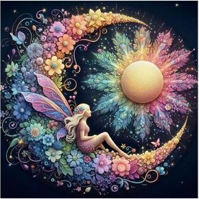 Kulvci Sun and Moon Diamond Painting Kits for Adults, Round Full Drill Diamond Art Kits, 5D DIY Diamonds Crafts for Home Wall Decoration Gifts 12×12Inch in Kuwait