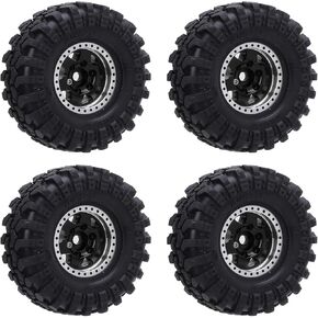 إطار محور العجلة بمقياس 1/24 من SUNGOOYUE، مجموعة إطارات مطاطية لمحور سبائك الألومنيوم البيضاوية 1.0 لتسلق السيارة مع ملحقات براغي مفتاح الربط (أسود) in Kuwait