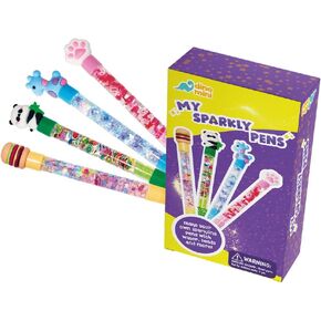 DINO MINI My Sparkly Pens - DIY Pen Creation Set with 7 Custom Decorations and 4 Toppers - Creative Art and Craft Kits for Kids - DIY Crafts for Kids - Back to School Gifts for Tweens in Kuwait
