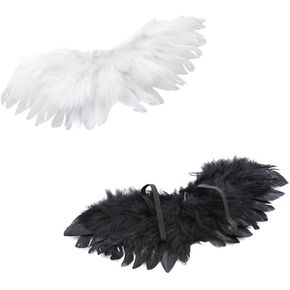 2 PCS Angel Wings for labubu 15/17 CM,Doll Clothes Accessories Set- White and Black Wings Set in Saudi Arabia