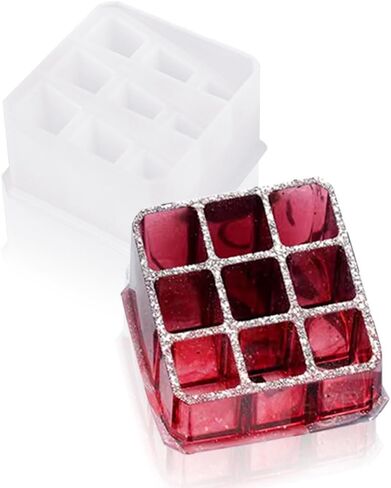 BIGEBO Lipstick Holder Silicone Mold, 1 Pcs Multi-Slot Desk Organizers Mold DIY Epoxy Resin Casting Silicone Mold for Lipsticks, Pens Markers Storage in Saudi Arabia