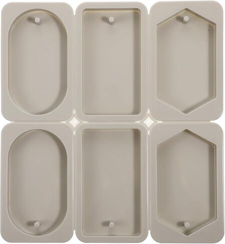 Hole Molds Silicone, 1 Pcs Resin Keychain Molds Rectangular Rhombic Elliptical Resin Handicraft Mold with Hanging Holes for DIY Jewelry Craft Making Pendant Decoration (Dark Gray) in Saudi Arabia