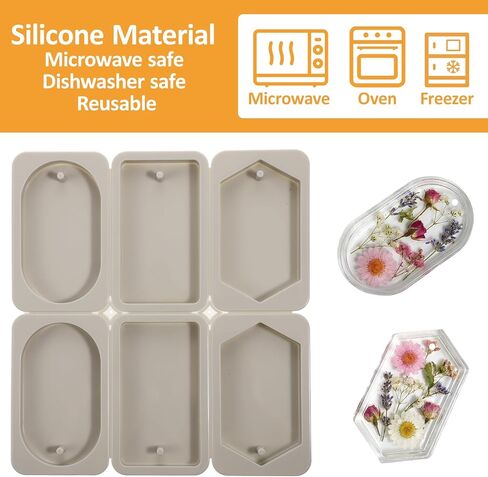 Hole Molds Silicone, 1 Pcs Resin Keychain Molds Rectangular Rhombic Elliptical Resin Handicraft Mold with Hanging Holes for DIY Jewelry Craft Making Pendant Decoration (Dark Gray) in Saudi Arabia