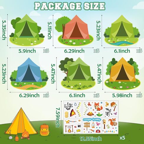 Moon Boat 30 Sets Camping Craft Sticker Kit - DIY Camp Bulk for Summer Classroom School VBS Activities Party Favor Supplies in Saudi Arabia