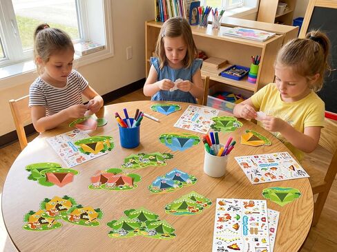 Moon Boat 30 Sets Camping Craft Sticker Kit - DIY Camp Bulk for Summer Classroom School VBS Activities Party Favor Supplies in Saudi Arabia