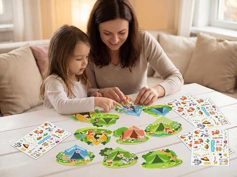 Moon Boat 30 Sets Camping Craft Sticker Kit - DIY Camp Bulk for Summer Classroom School VBS Activities Party Favor Supplies in Saudi Arabia