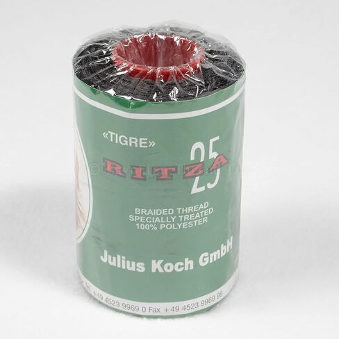 0.8mm Ritza 25 Tiger Thread - Braided Polyester Thread - Waxed for Leather Hand Sewing - Made in Germany - Full Factory Sealed Spools Manufactured by Julius Koch - 500 Meters, Beige - JK2 in Saudi Arabia