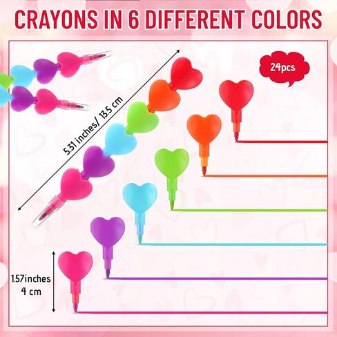 24 Set Religious Valentine's Day Gift Bible Card with Stackers Crayons Love Heart Shape Crystal Clear Tape for Kid Classmates Sunday School Gift Valentine Classroom Exchange Party Favor Vbs in Saudi Arabia
