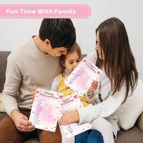 YQUQWN 31 قطعة من بطاقات ألعاب تخمين صور عيد الحب وتدافع الكلمات، أنشطة حفلات ممتعة على الوجهين للبالغين، والعائلات، والمكاتب، والمجموعات الكبيرة، ألعاب عيد الحب، ألعاب عيد الحب in Kuwait