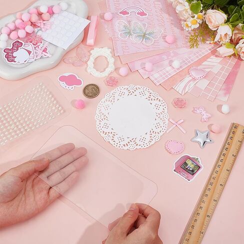 OLYCRAFT 82Pcs Ita Bag Accessories Pack Ita Bag Making Supplies Pink Craft Supplies Included Paper Stickers Ribbon Cabochons Bowknots Flowers for Anime Bags Decorations Handmade DIY Project in Saudi Arabia