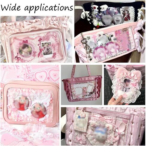 OLYCRAFT 82Pcs Ita Bag Accessories Pack Ita Bag Making Supplies Pink Craft Supplies Included Paper Stickers Ribbon Cabochons Bowknots Flowers for Anime Bags Decorations Handmade DIY Project in Saudi Arabia