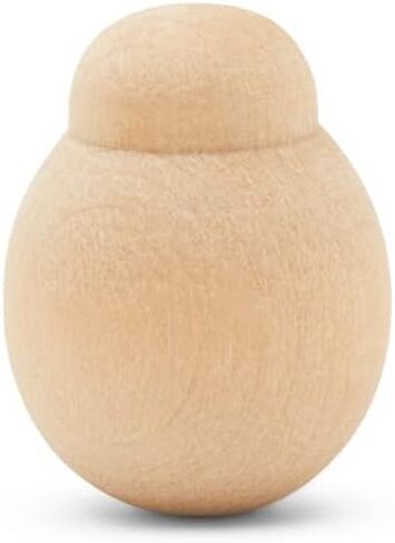 Small Peg Dolls, Use as Ladybugs or Bees for Crafts, 100 3/4 Inch Wood Embellishments for Decor, by Woodpeckers in Saudi Arabia