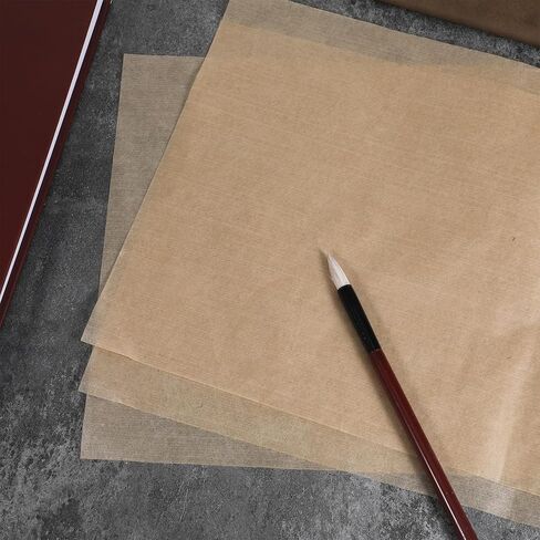 100 ورقة من ورق أرز سيكادا وينج، ورق شوان من لب الخيزران القديم، أوراق أرز من الألياف الطبيعية، نباتات رقيقة جدًا مصبوغة شبه خام لطلاء الخط والحرف اليدوية (عتيق، 16 × 9.5 بوصة) in Saudi Arabia
