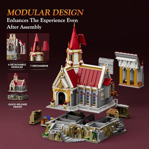Medieval King's Castle Treasury Building Bricks Set - Middle Ages City Town Modular Collection Display Kit with Minifigures 3209 Pcs for Adults & Teens in Kuwait