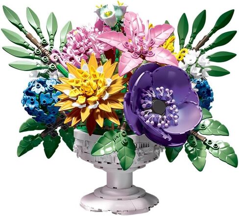 Eternal Flower Building Blocks Set, Simulated Artificial Flowers Moon Models, Home Decor or Idea Present for Adults and Kids, Valentine's Day Gifts for Girls, Standard Particles 934 PCS (JJ9094) in Saudi Arabia