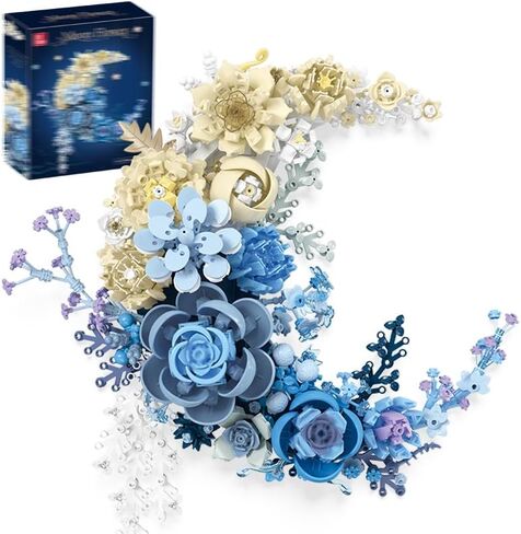 Eternal Flower Building Blocks Set, Simulated Artificial Flowers Moon Models, Home Decor or Idea Present for Adults and Kids, Valentine's Day Gifts for Girls, Standard Particles 934 PCS (JJ9094) in Saudi Arabia