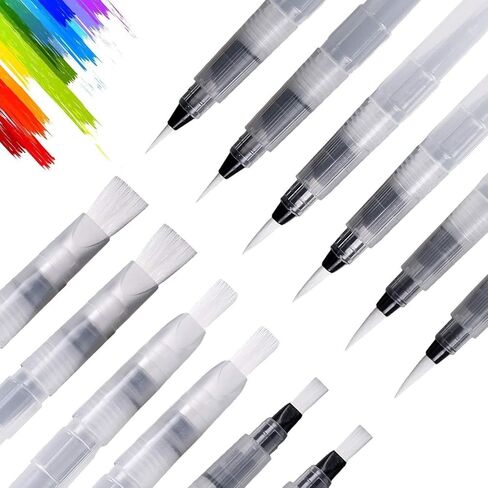 Refillable Watercolor Brush Pen Set – 6 Leak-Proof Blending Tips for Painting, Calligraphy & Adult Coloring in Saudi Arabia