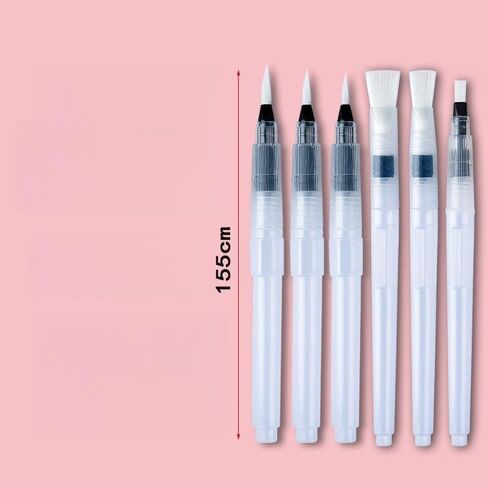 Refillable Watercolor Brush Pen Set – 6 Leak-Proof Blending Tips for Painting, Calligraphy & Adult Coloring in Saudi Arabia