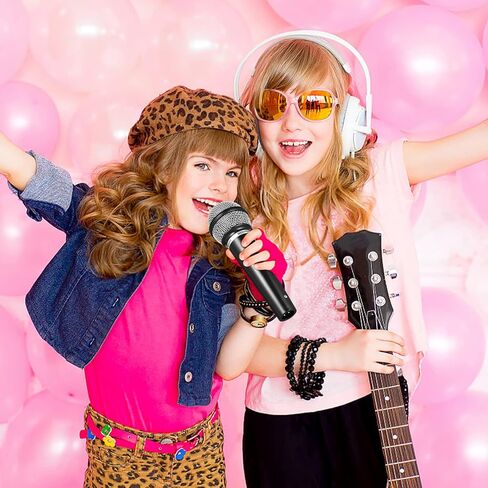 ميكروفون لعبة NUOBESTY للأطفال دعامة ميكروفون وهمية من البلاستيك للتظاهر باللعب بميكروفون للأطفال الصغار في عيد الميلاد والهالوين والكريسماس، دعائم للحفلات التنكرية قطعتان in Kuwait