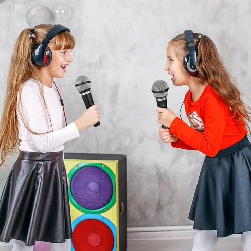 ميكروفون لعبة NUOBESTY للأطفال دعامة ميكروفون وهمية من البلاستيك للتظاهر باللعب بميكروفون للأطفال الصغار في عيد الميلاد والهالوين والكريسماس، دعائم للحفلات التنكرية قطعتان in Kuwait