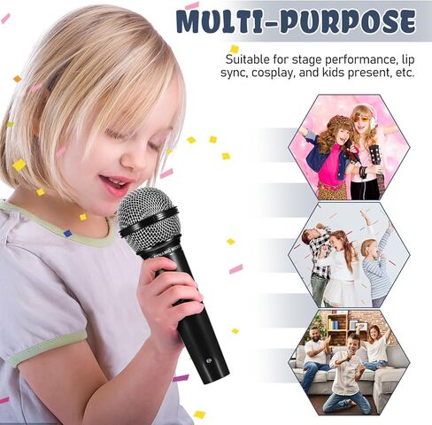 ميكروفون لعبة NUOBESTY للأطفال دعامة ميكروفون وهمية من البلاستيك للتظاهر باللعب بميكروفون للأطفال الصغار في عيد الميلاد والهالوين والكريسماس، دعائم للحفلات التنكرية قطعتان in Kuwait