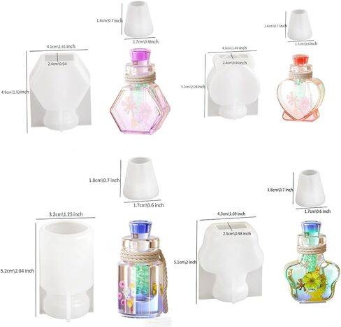 7 Set Wishing Bottle Storage Box Quicksand Molds Silicone Resin Mold with lids Resin Casting Molds,Shaker Bottle Resin Molds (Wishing Bottle) in Saudi Arabia