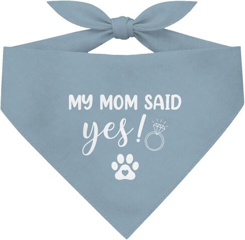 My Mom Said Yes Dog Bandana, White Wedding Pet Bandana, Engagement Dog Bandanas Photography Accessory, Pet Adjustable Triangle Scarf for Small Medium Dogs in Saudi Arabia