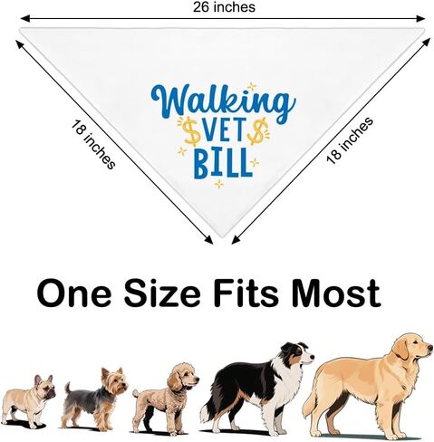 Walking Vet Bill White Dog Bandana, Funny Veterinary Visit Pets Scarf for Veterinary Clinic Animal Hospital Rescue Center, Pet Surgery Gifts for Dog Dad Mom Petlover Veterinarian in Saudi Arabia