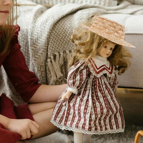 Gatuida Mini Straw Hat Doll Accessory Woven Decor for Dolls Small Round Top Hat for Crafting and Home Decoration Lightweight and Sturdy for Miniature Settings in Saudi Arabia