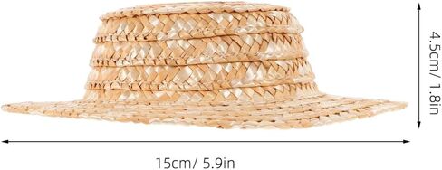 Gatuida Mini Straw Hat Doll Accessory Woven Decor for Dolls Small Round Top Hat for Crafting and Home Decoration Lightweight and Sturdy for Miniature Settings in Saudi Arabia