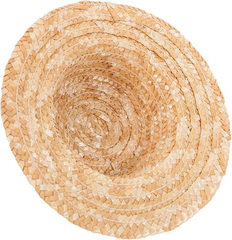Gatuida Mini Straw Hat Doll Accessory Woven Decor for Dolls Small Round Top Hat for Crafting and Home Decoration Lightweight and Sturdy for Miniature Settings in Saudi Arabia