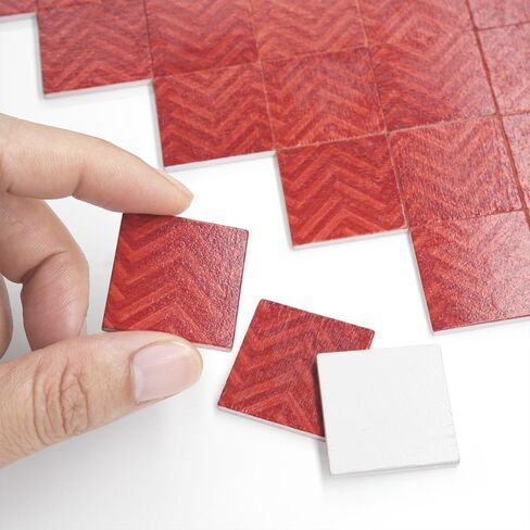 Odoria Dollhouse Floor Tiles Miniature: 1/12 Scale Square Tiling Diorama Display Bathroom Kitchen Construction Modern Black White - Mini Wood Building Components Mosaic Craft DIY 7x7 in² in Saudi Arabia