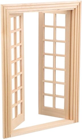BESTonZON 1 12 Scale Wooden Dollhouse Door Mini Furniture Accessory 7.67X5.47 Inch Tiny Ornament for Doll House Decoration and Craft Projects in Saudi Arabia