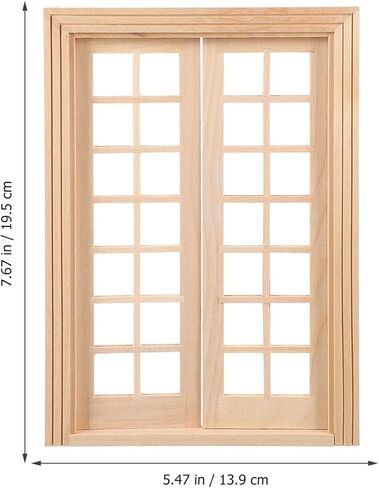 BESTonZON 1 12 Scale Wooden Dollhouse Door Mini Furniture Accessory 7.67X5.47 Inch Tiny Ornament for Doll House Decoration and Craft Projects in Saudi Arabia