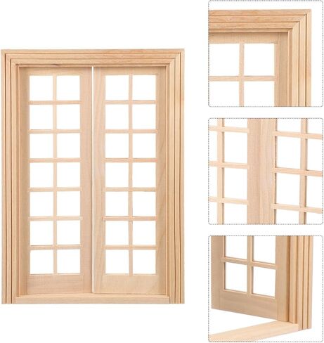 BESTonZON 1 12 Scale Wooden Dollhouse Door Mini Furniture Accessory 7.67X5.47 Inch Tiny Ornament for Doll House Decoration and Craft Projects in Saudi Arabia