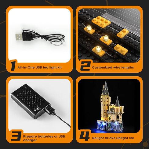 ضوء الإضاءة لقلعة هوجورتس Lego-76454: البرج الرئيسي - مجموعة إضاءة LED متوافقة مع نموذج مكعبات بناء ليغو - غير متضمنة مجموعة النموذج in Saudi Arabia