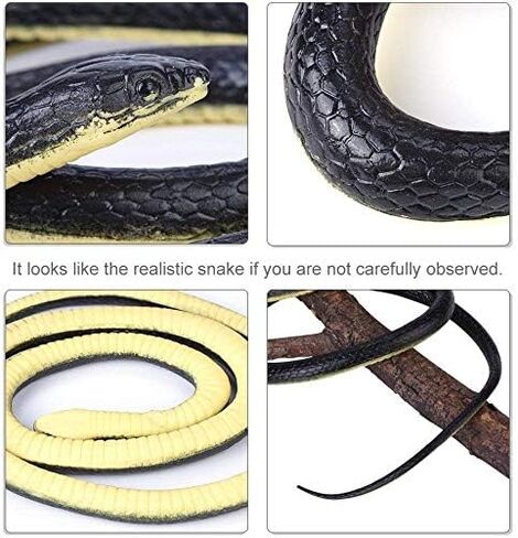 Fdit 4.3Ft Long Realistic Soft Rubber Snake Garden Props Funny Joke Prank Toy Gift Hot in Saudi Arabia