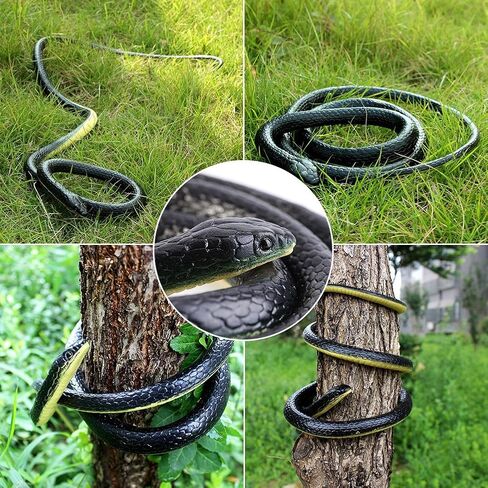 Fdit 4.3Ft Long Realistic Soft Rubber Snake Garden Props Funny Joke Prank Toy Gift Hot in Saudi Arabia