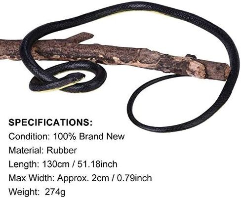 Fdit 4.3Ft Long Realistic Soft Rubber Snake Garden Props Funny Joke Prank Toy Gift Hot in Saudi Arabia