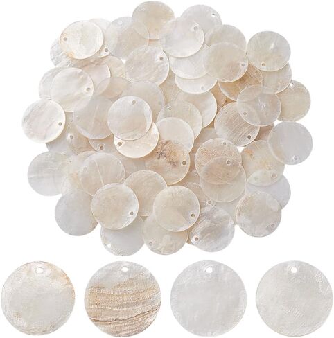 Flat Round Heart Shell Charms Seashell Pendants Shell Dangle Charm Shells Dangle Pendants for DIY Earring Necklace Jewellery Making in Saudi Arabia