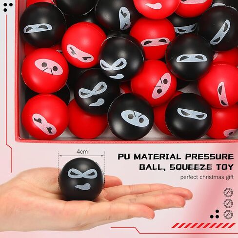 Jerify 40 Pack Ninja Party Favor Ninja Balls Stress Relief Balls PU Foam Sensory Stress Balls Hand Fidget Squeeze Stretchy Balls for Christmas Birthday Party Stuffers Gift, 4 Expressions in Saudi Arabia