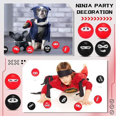 Jerify 40 Pack Ninja Party Favor Ninja Balls Stress Relief Balls PU Foam Sensory Stress Balls Hand Fidget Squeeze Stretchy Balls for Christmas Birthday Party Stuffers Gift, 4 Expressions in Saudi Arabia