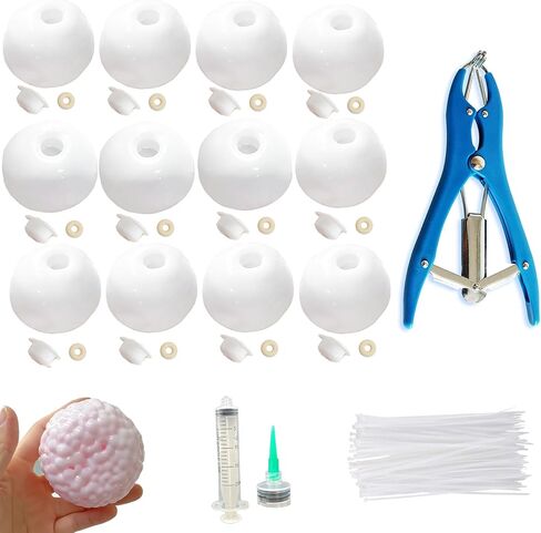12 PCS Milky Blank Skins Empty Stress Ball DIY Kit Expander Tool Evacuating Device for DIY Stress Balls Press Balls (Classic, 12, pcs) in Saudi Arabia